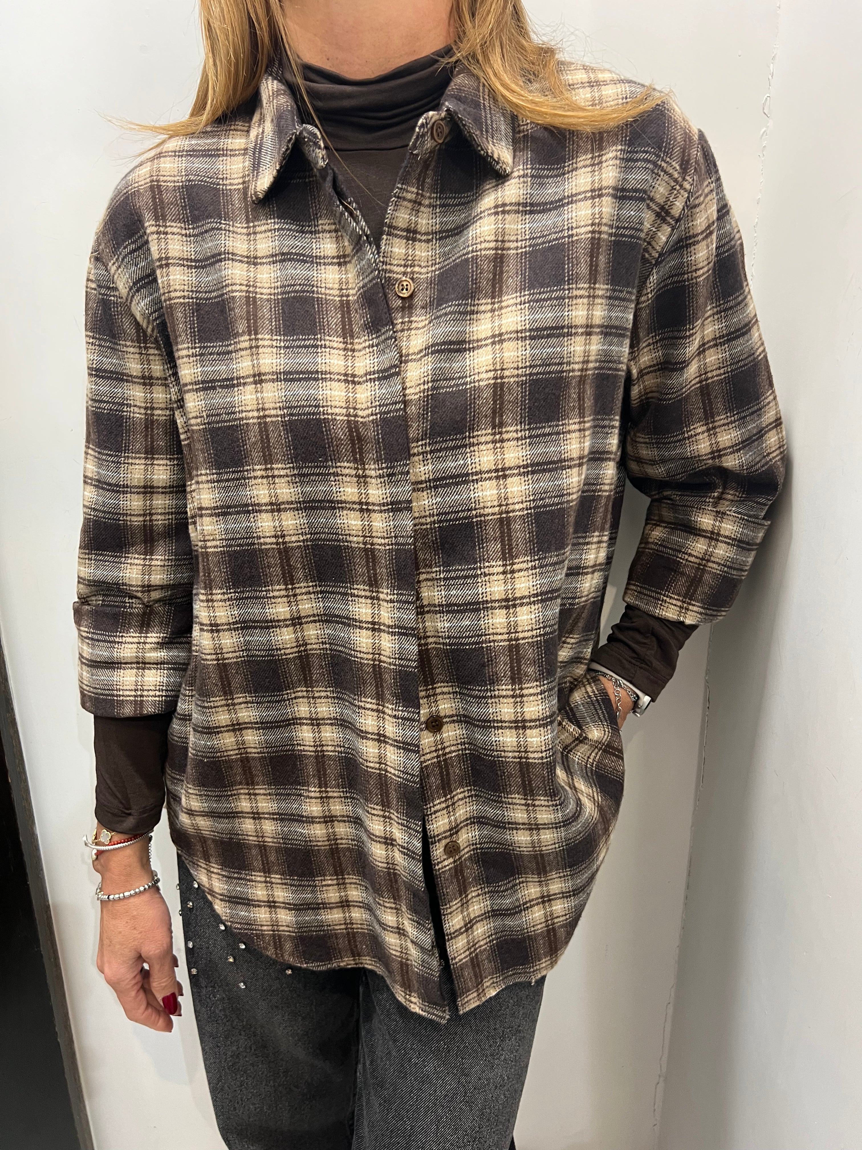 Camicia modello over in flanella Emisphere