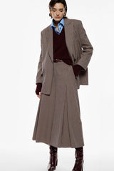 Pantaloni palazzo ampi a quadri con pinces Imperial