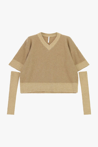 Maglione corto v-neck con maniche removibili Imperial