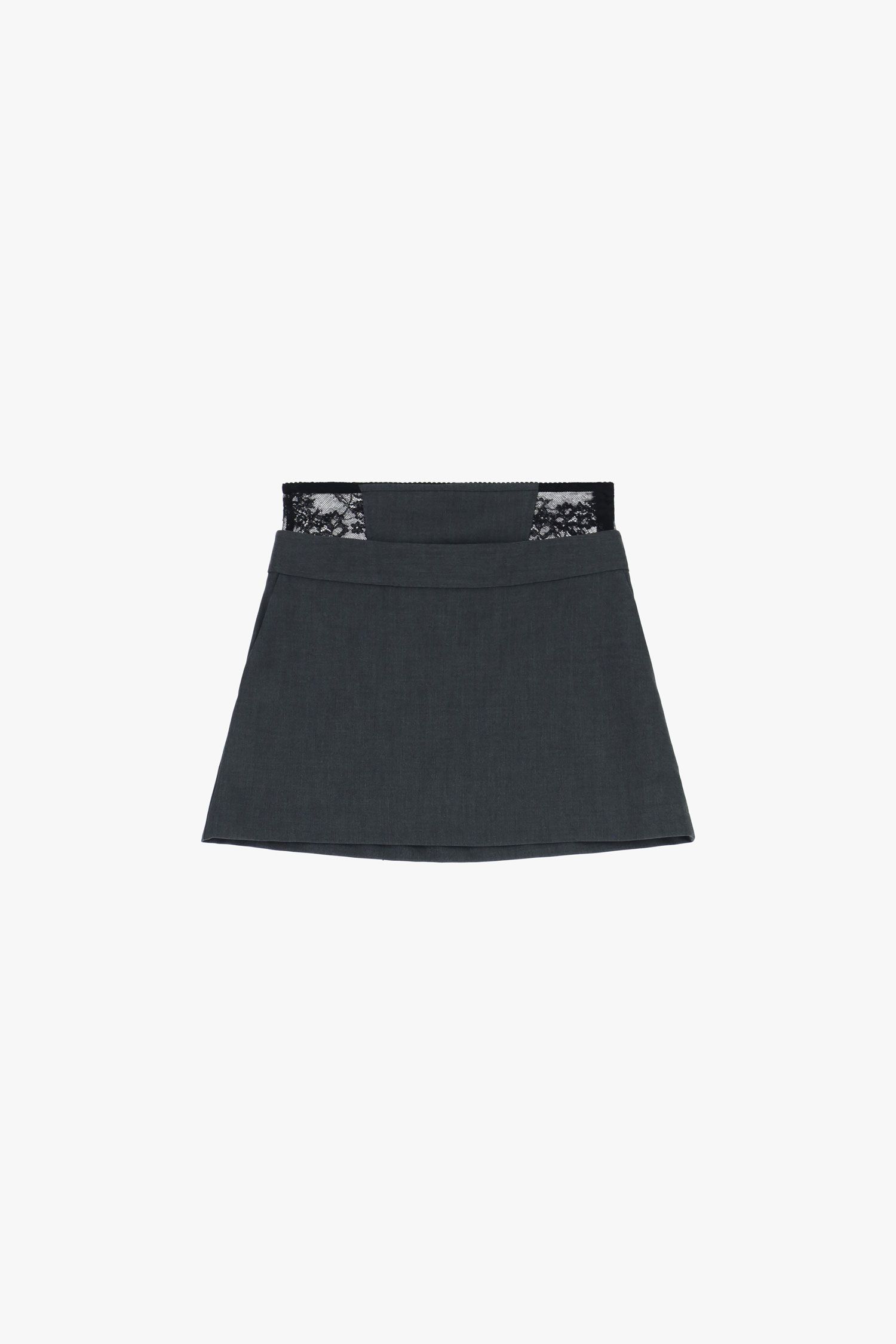 Gonna corta vita alta inserti in pizzo Imperial