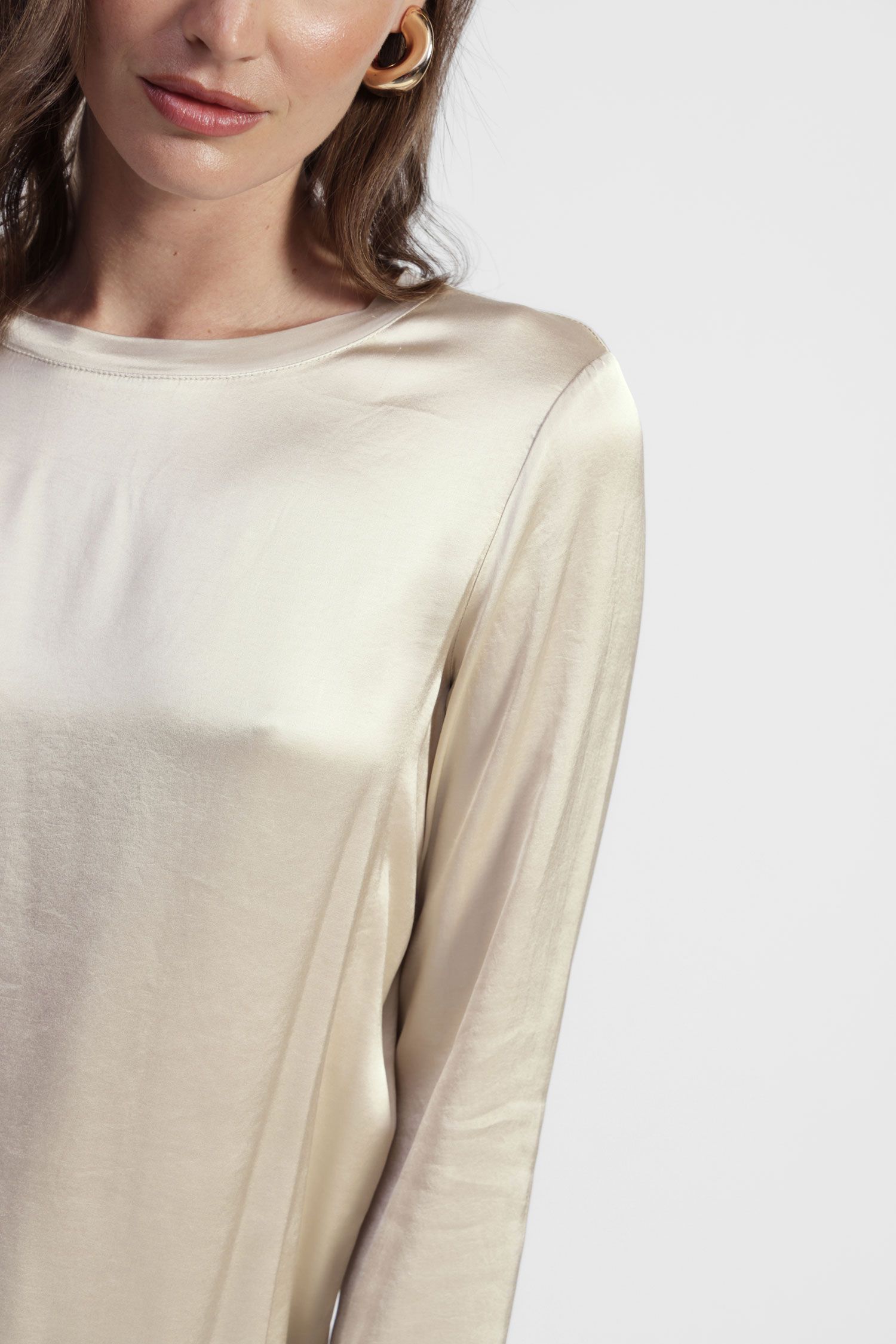 Top a manica lunga con scollo rotondo Dixie