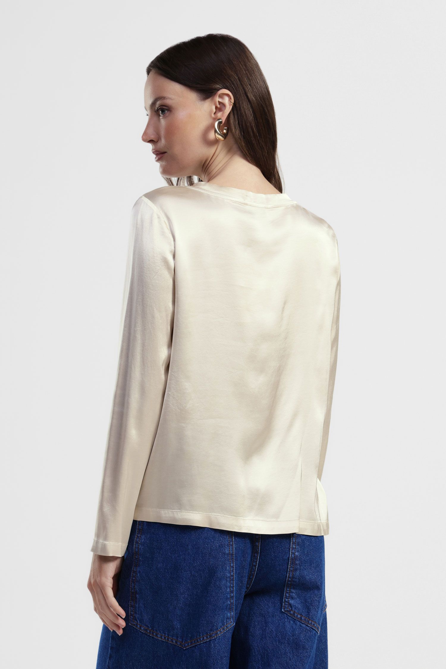 Top a manica lunga con scollo rotondo Dixie