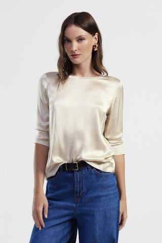 Top a manica lunga con scollo rotondo Dixie