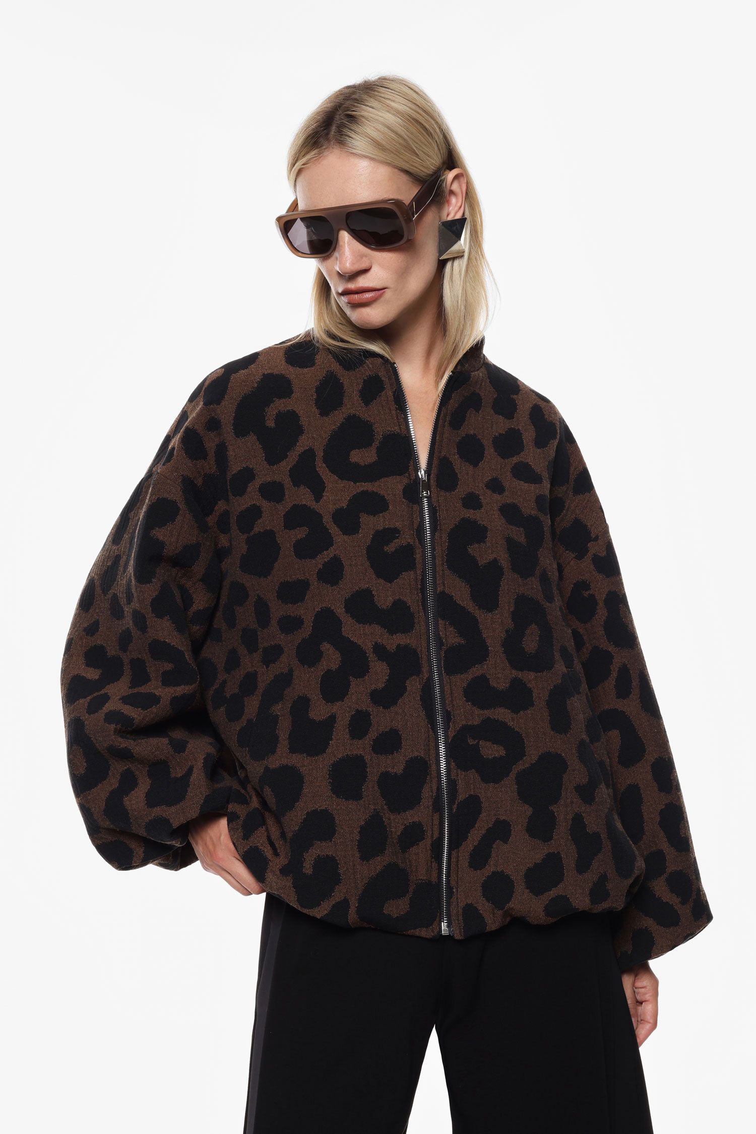 Giacca bomber stampa e zip Imperial