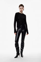 Trousers skinny fit vita alta effetto pelle Imperial