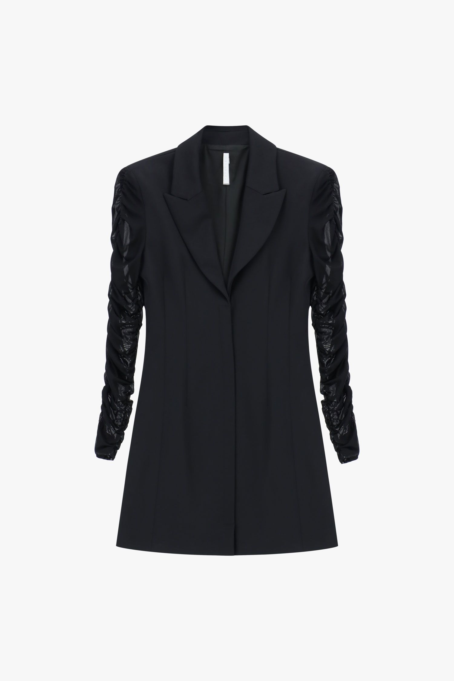 Abito corto con maniche arricciate e revers Imperial