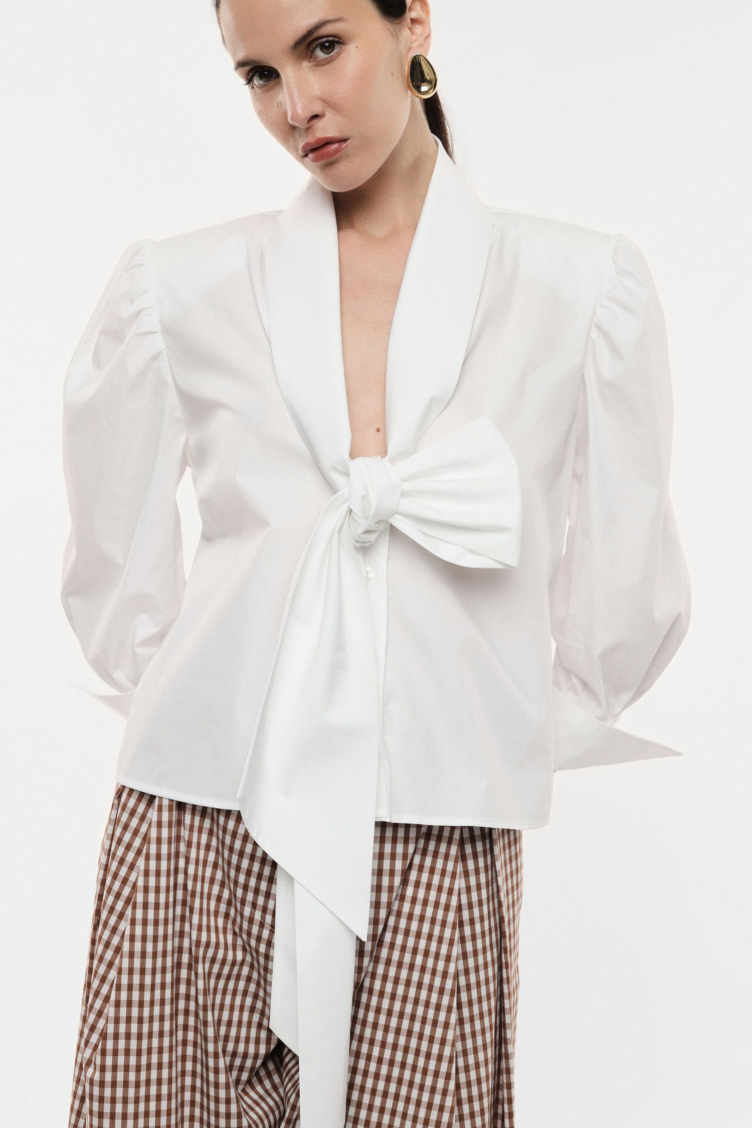 Camicia con maniche lunghe e fiocco frontale Imperial