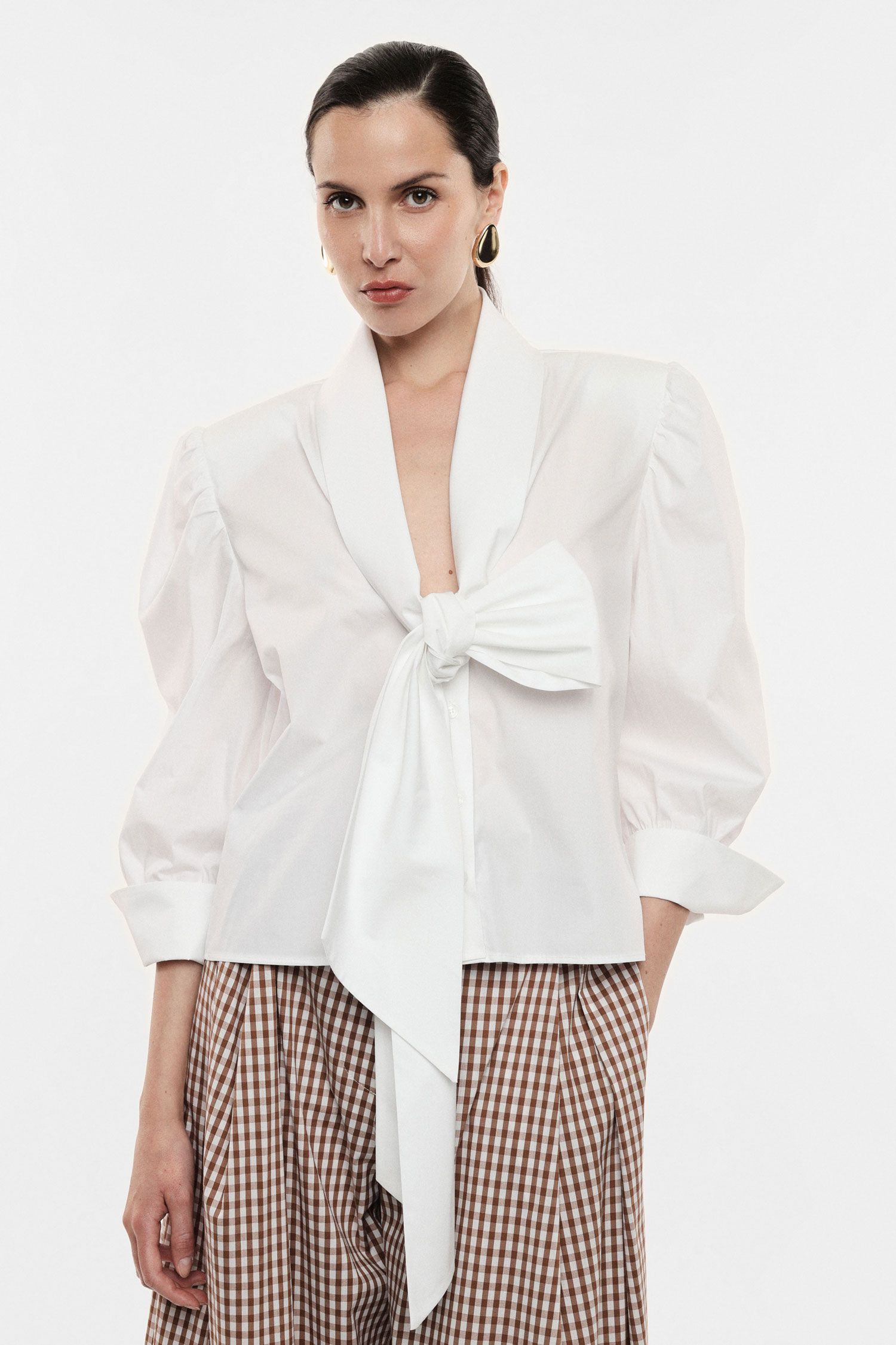 Camicia con maniche lunghe e fiocco frontale Imperial