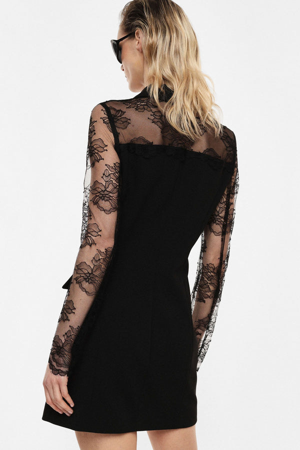 Abito corto doppiopetto con maniche in pizzo Imperial