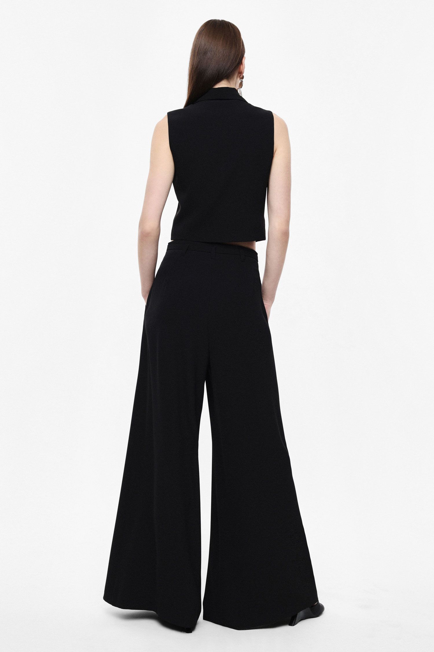 Pantaloni palazzo ampi vita alta con cintura Imperial