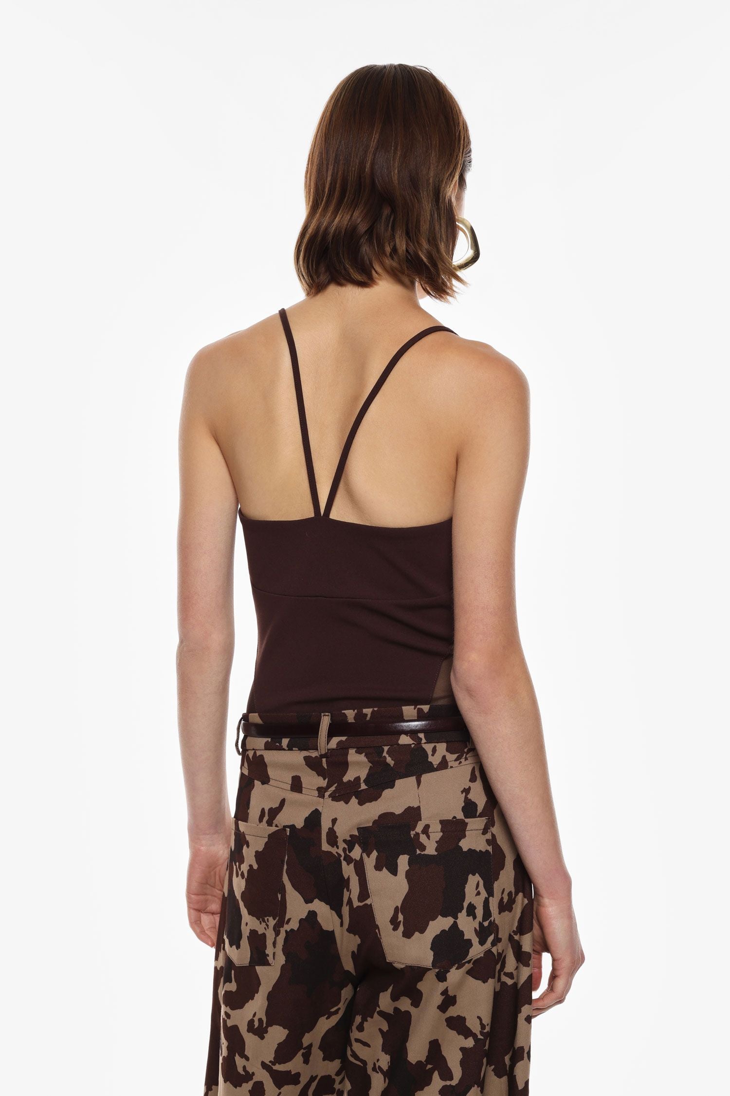 Body con spalline sottili e pannelli laterali in rete Imperial