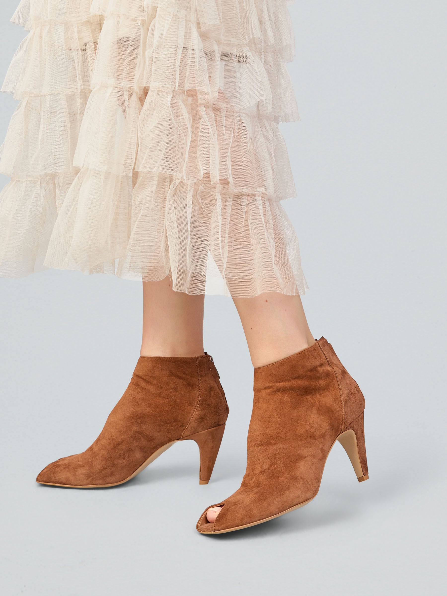 Tronchetto spuntato in camoscio Ovyé